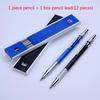1Set Metal Mechanical Pencils 2.0 Mm 2B Lead Holder Drafting Drawing Pencil Set Writing Stationery