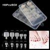 100Pcs Clear Natural Nail Art Full Coverage Foot Tips False Toe Nails Toe NailsTips Toenail Tablet