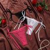 Adjustable Waist Strap Bow Lace Flower Transparent Briefs Female Lingerie Romantic T Panties  Gift