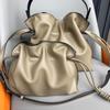 2024 Luojia Soft Cowhide Bucket Bag: Versatile Large & Small Handbag, Shoulder, & Messenger Bag for Women