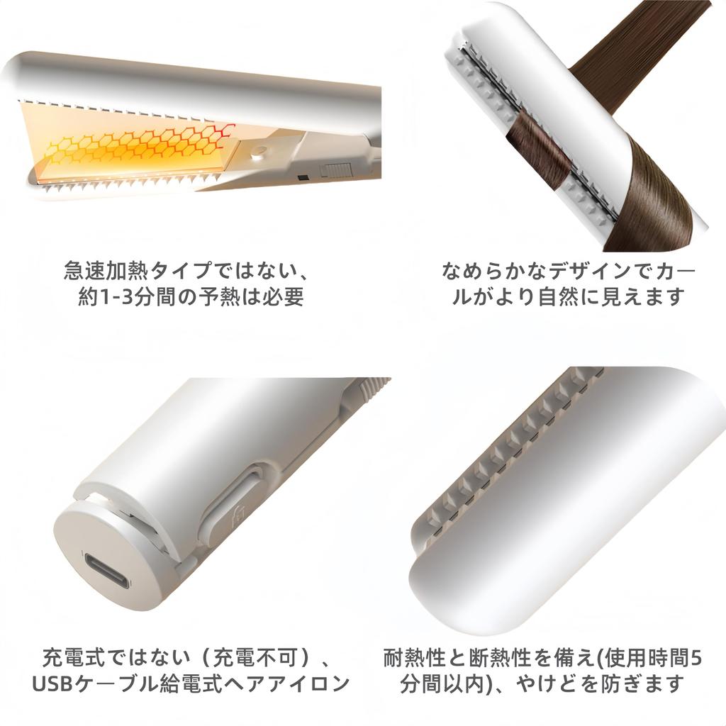 KEKETOPET Straight Hair for Mini Requires International Voltage Iron, Type-C USB, Bangs, Small, Lightweight, Size, Non-Rechargeable, Preheating,