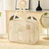 Large Capacity Transparent Mesh Cosmetic Bag Square Storage Toiletry Bag Cosmetic Cases  Ladies