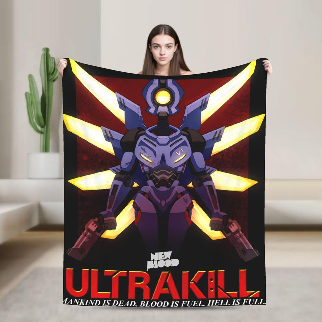 Плед Ultrakill Gabriel Мягкий Теплый Пушистый Плюшевый Плед-Покрывало Для Дивана Кресла Декоративное Фланелевое Покрывало на Кровать