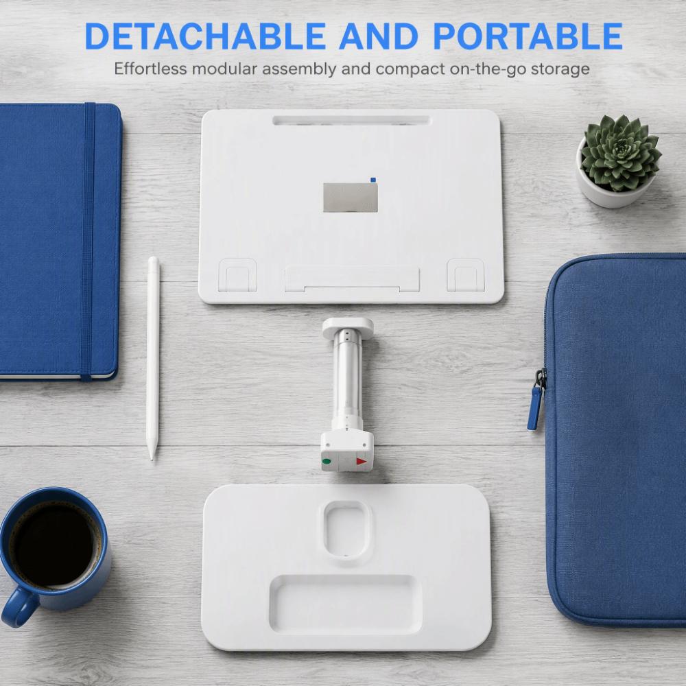 Aluminum Alloy Tablet Floor Stand Tablet Slots Adjustable Height Sofa Table Car Camping