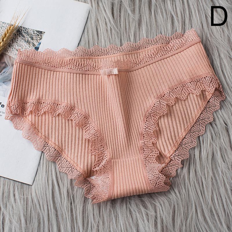 4 PCS Solid Color Women's Panties Lace Threaded Underwear Female Mid-Waist Soft Comfortable Lingerie Girl Lingerie Sexy Woman Clothes