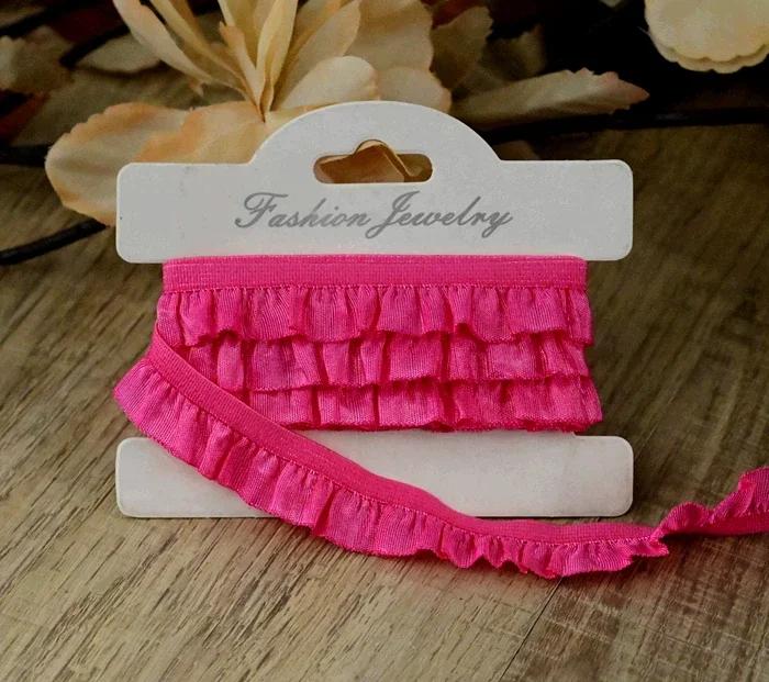 21 Color Stretchy Ealstic Ruffle Pleat Dance Shirt 1.5-2.5cm Wide Skirt Dress Edging Lace Trim Ribbon 10 Meters