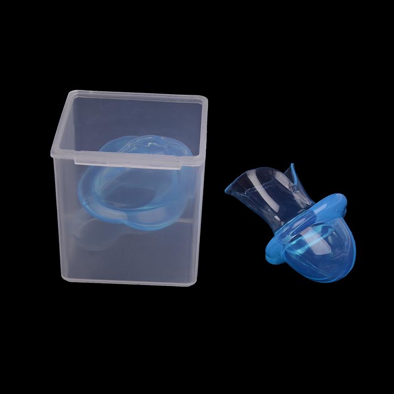 Портативный синий силиконовый чехол для языка с клеем