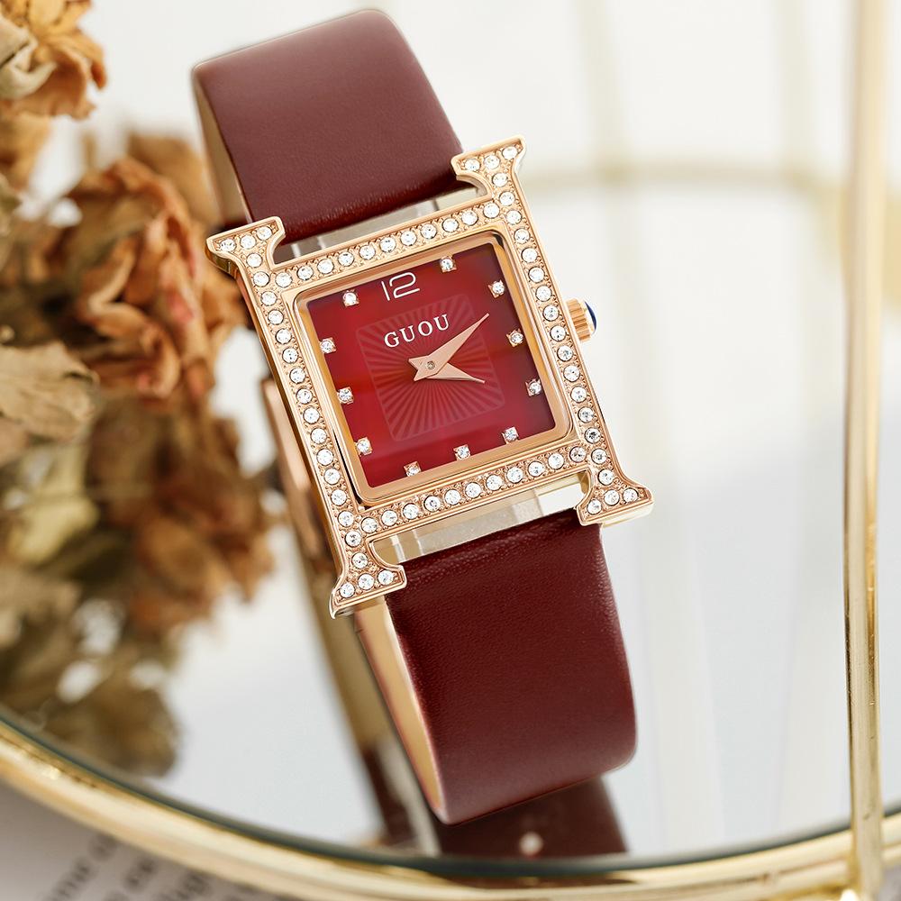 Часы Женственные Легкие Роскошные Простые Стразы Поясные Часы Кварцевые Ретро Нишевые Женские Часы