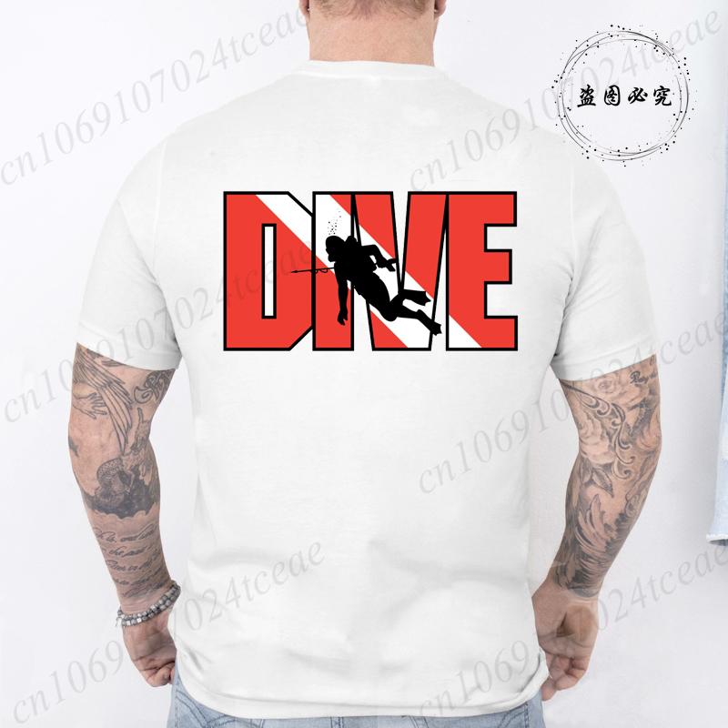 Новая модная футболка для мужчин, повседневная, с коротким рукавом, хип-хоп, уличная одежда, футболка с принтом SCUBA Dive, пуловер, мужская, женская, футболка, топы