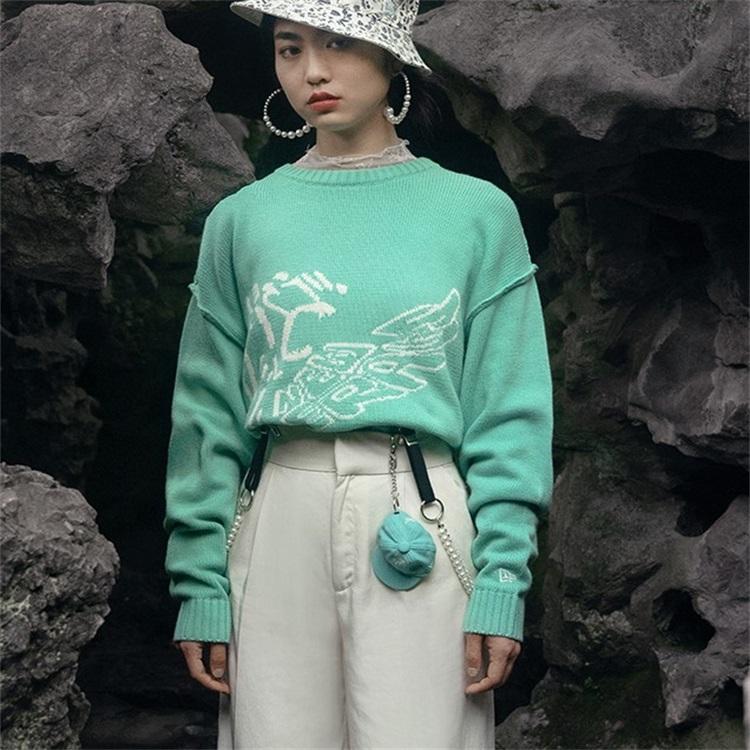 New Era Свитшот с буквой SS22 Унисекс Свитшот Зеленый 13038754