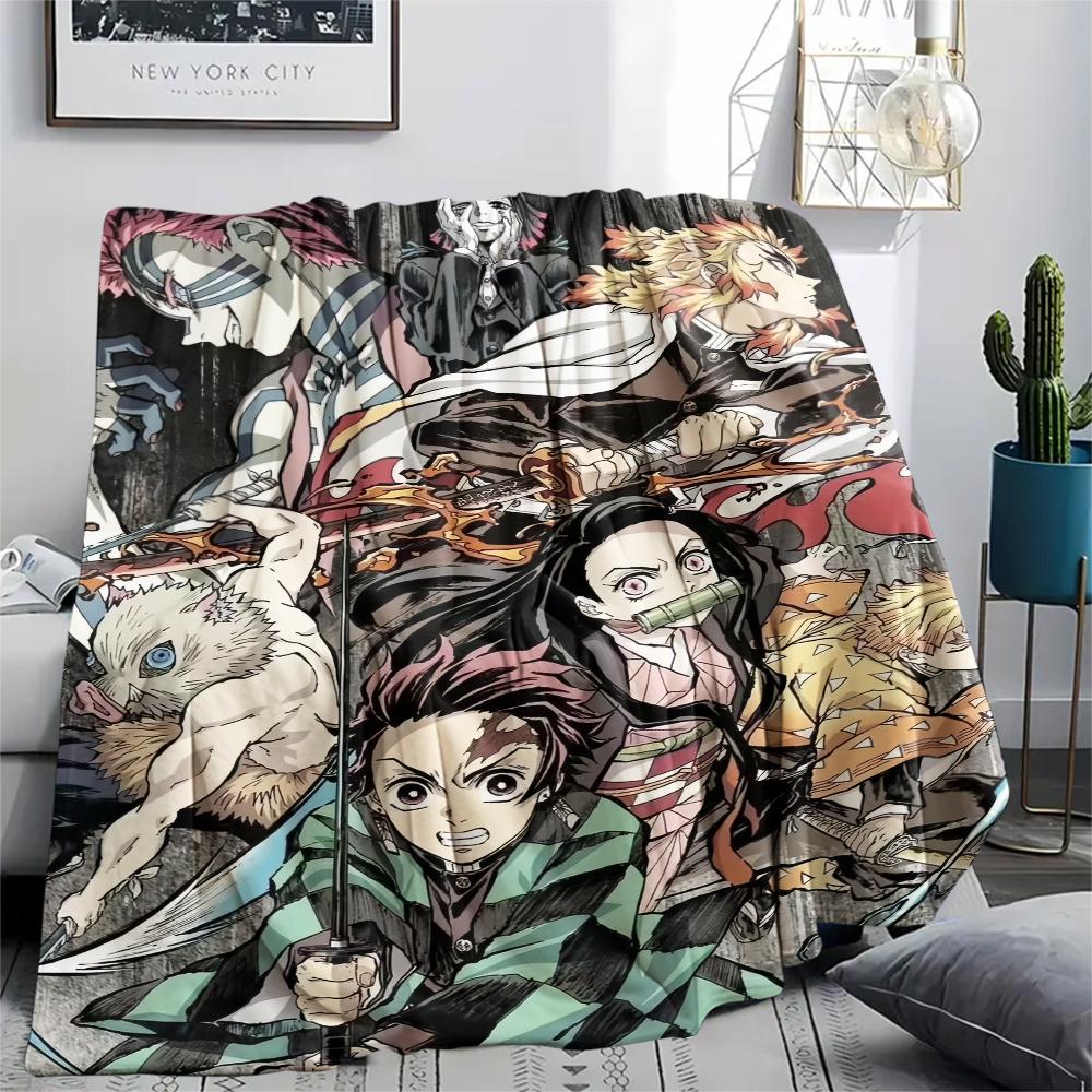 Demon Slayer Retro Style Blanket, Soft Throw for Sofa Bed, Ideal Gift for Retro Anime Fans.chl