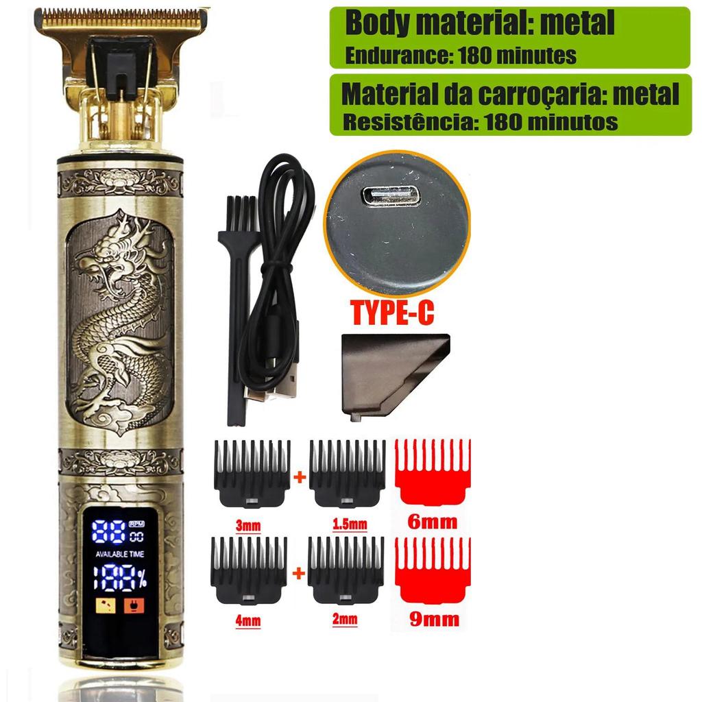 Dragon Vintage T9 беспроводные профессиональные машинки для стрижки волос электрические триммеры для мужчин машинка для стрижки волос бритва