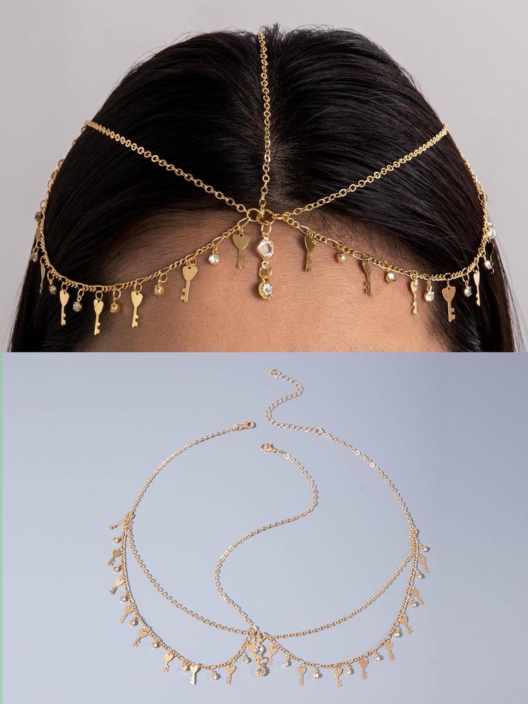 Украшение на голову с бахромой, цепочка для женщин, старинный стиль, лоб невесты, аксессуары для волос для девочек, головной убор, модная повязка для волос