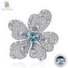 Luxury 925 Sterling Silver Rings For Women With 8*8 Blue Moissanite Stone D Color Pass Dismond Test With Gra Certificate