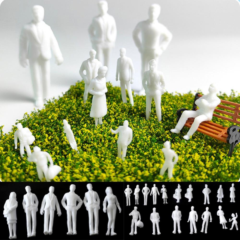 10/100pcs 1:75/1:50/1:42/1:30/1:25 Scale Building People Figures White Color Mixed Pose