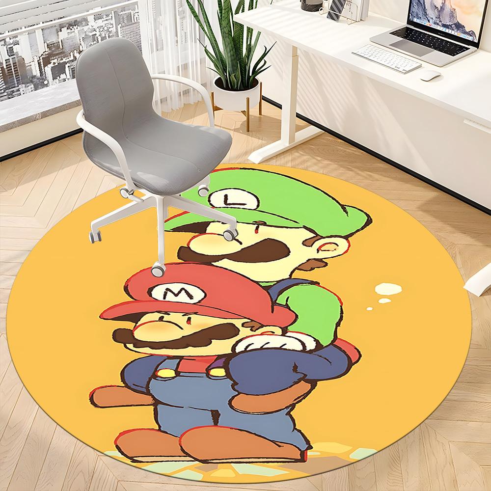 1pc Mario Office Round Area Rug, Under Office Chairs Bedroom Living Room Home Decor  a1022230