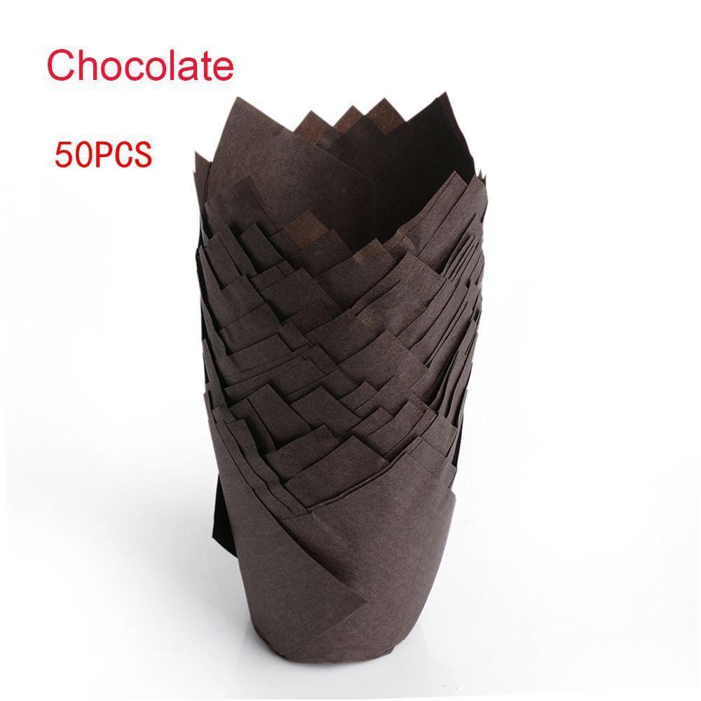 50pcs Wedding Bakeware Grease-proof Baking Paper Muffin Cup Wrapper Cupcake Liner