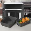 2Pcs/Set Silicone Air Fryer Basket Foldable Air Fryer Baking Tray Air Fryer Pan Cake