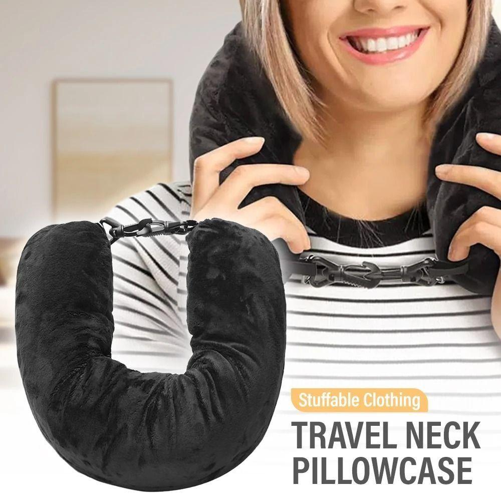 Space-saving Fillable Neck Pillow Stuff With Clothes Stuffable Pillowcase Train Travel
