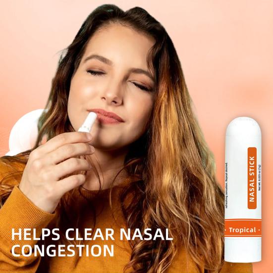 Yousheng 4Pcs Nasal Sticks Portable Nasal Inhaler Aromatherapy Sinus Congestion Relief Essential Oils Stress Relief Non-Medicated Sticks