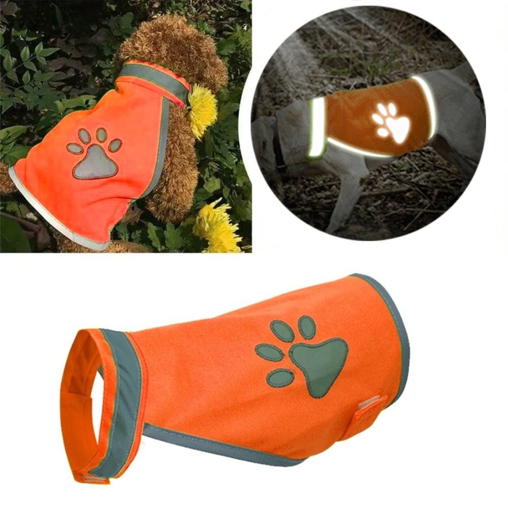 Adjustable Puppy Visibility Jacket Reflective Pet Fluorescent Clothes  for Walking Night