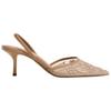 Zara Elegant Embroidered Mesh Open-Back Stiletto Heels 6Cm Women Heels Brown 12256410105