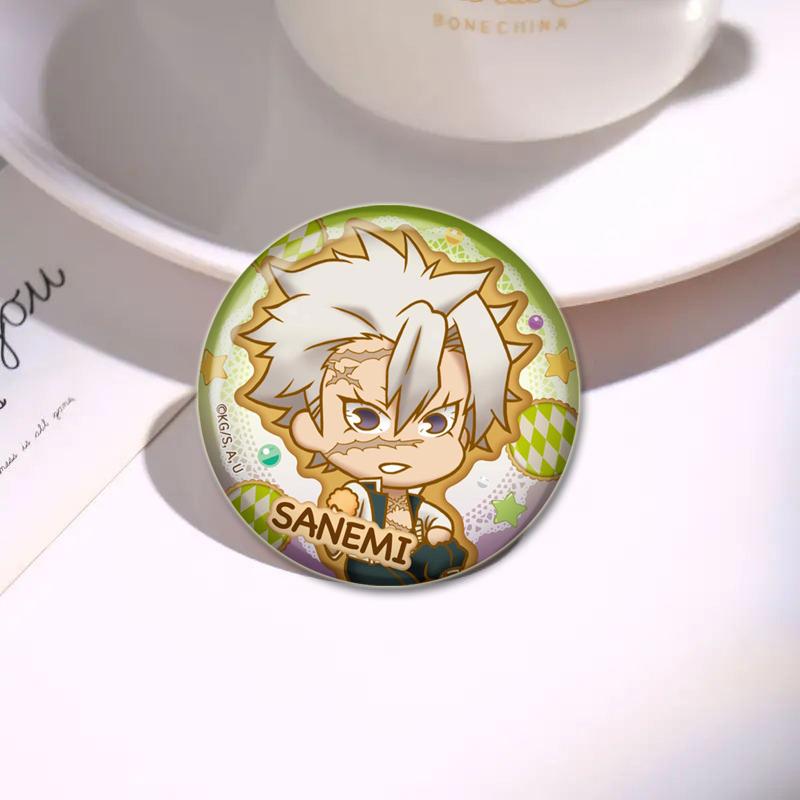 32/44/58mm Kamado Tanjirou Hashibira Inosuke Pin Kochou Shinobu Kamado Nezuko Tsuyuri Kanao Agatsuma Zenitsu Anime Brooche Handmade Demon Slayer Badge