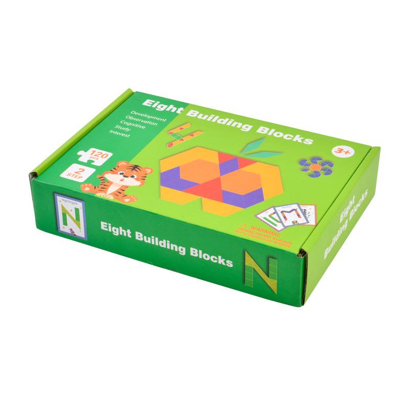 Wooden 160-Piece Geometric Puzzle Children'S Early Education Puzzle Variety Of Geometric Shape Matching Tangram