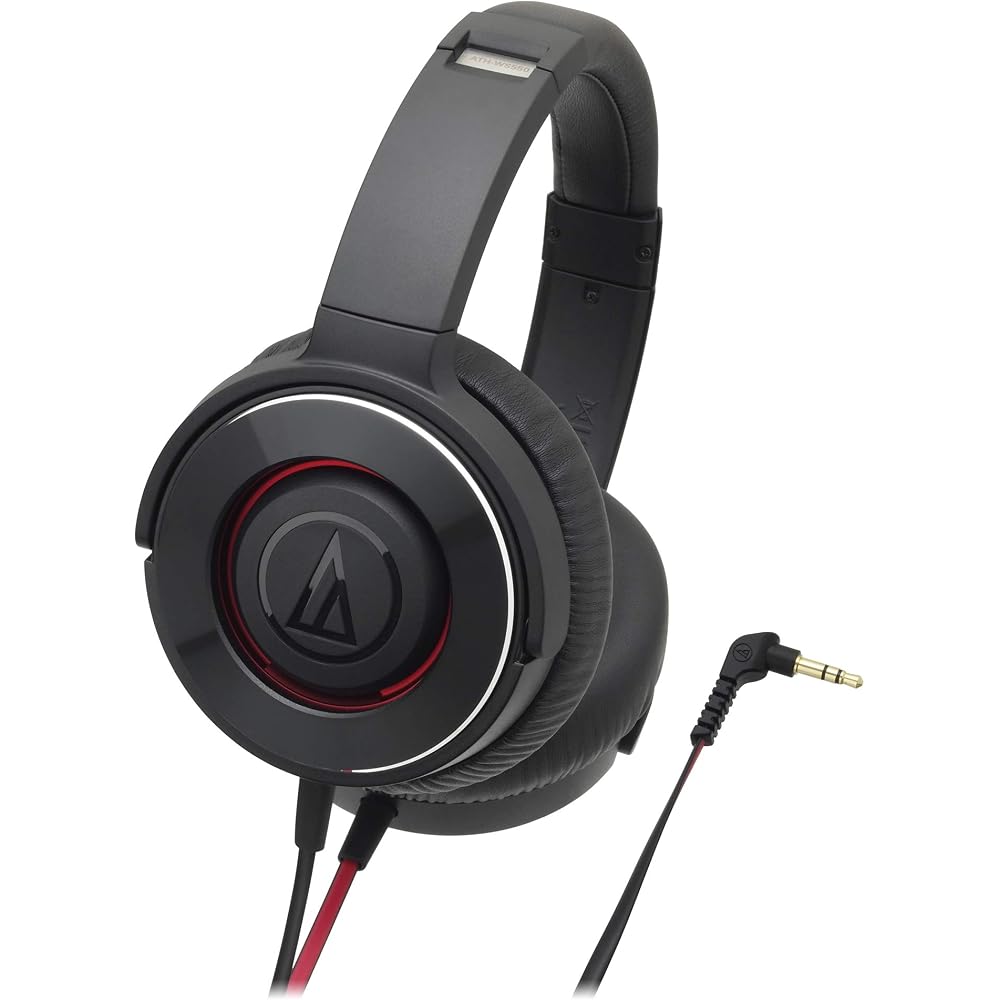 Портативные наушники Audio-Technica SOLID BASS с глубоким басом, Черный/Красный ATH-WS550 BRD