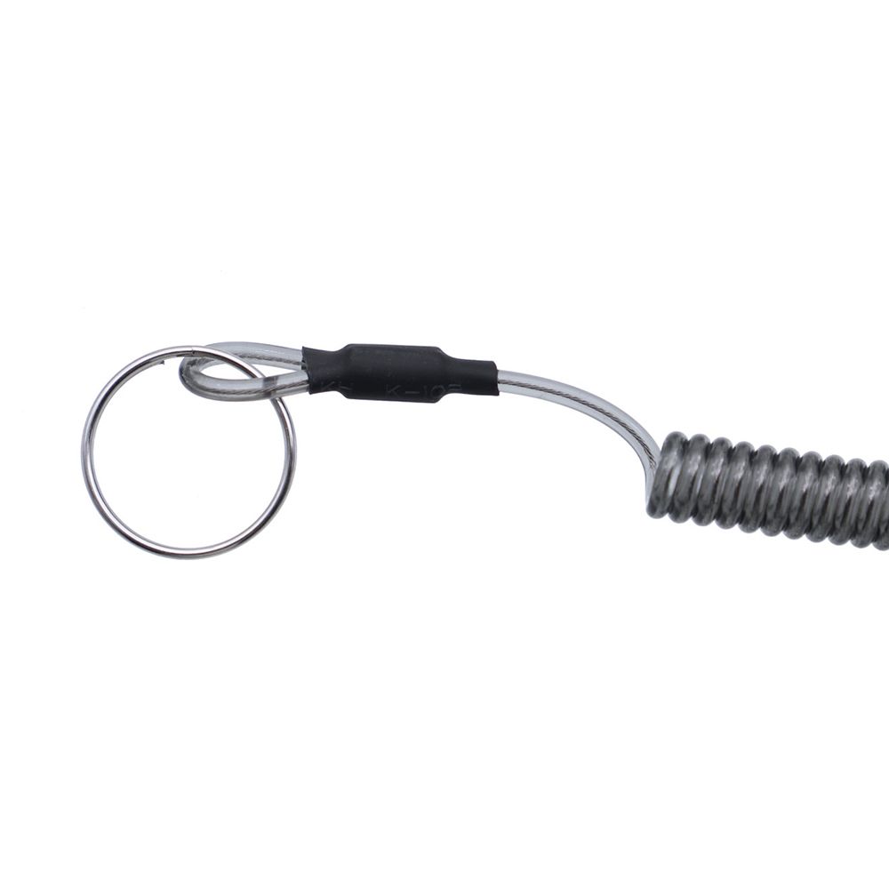 Anti-lost Camping Climbing Elastic Steel Wire Outdoor Spring Rope Lanyard Carabiner Fishing String