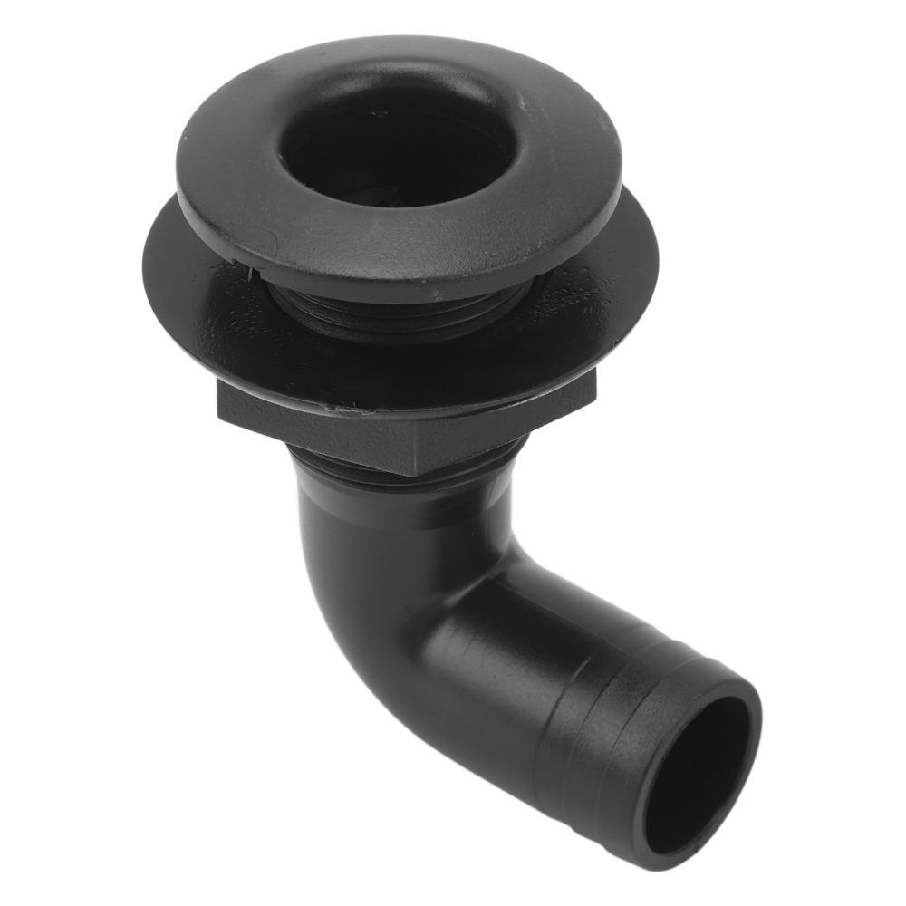 Rugged Leakproof Marine Thru Hull Connector Ergonomic Black Thru Hull Fitting White 90-Degree Fitting Yacht