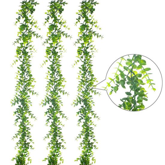 Устойчивое к ультрафиолетовому излучению искусственное растение, яркий прочный поддельный висячий эвкалипт 