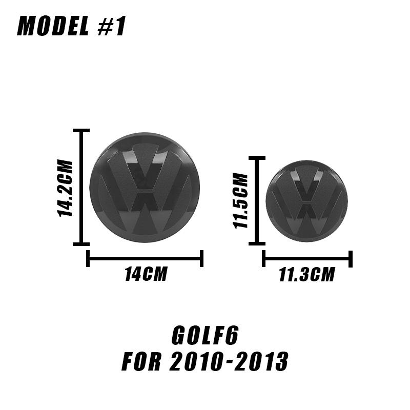 Для VOLKSWAGEN 2 шт. Передний и задний значок Для Volkswagen VW Golf 6/Golf 7/Golf 7.5/Golf 8 Модифицированный Черный значок Плоский зеркальный логотип
