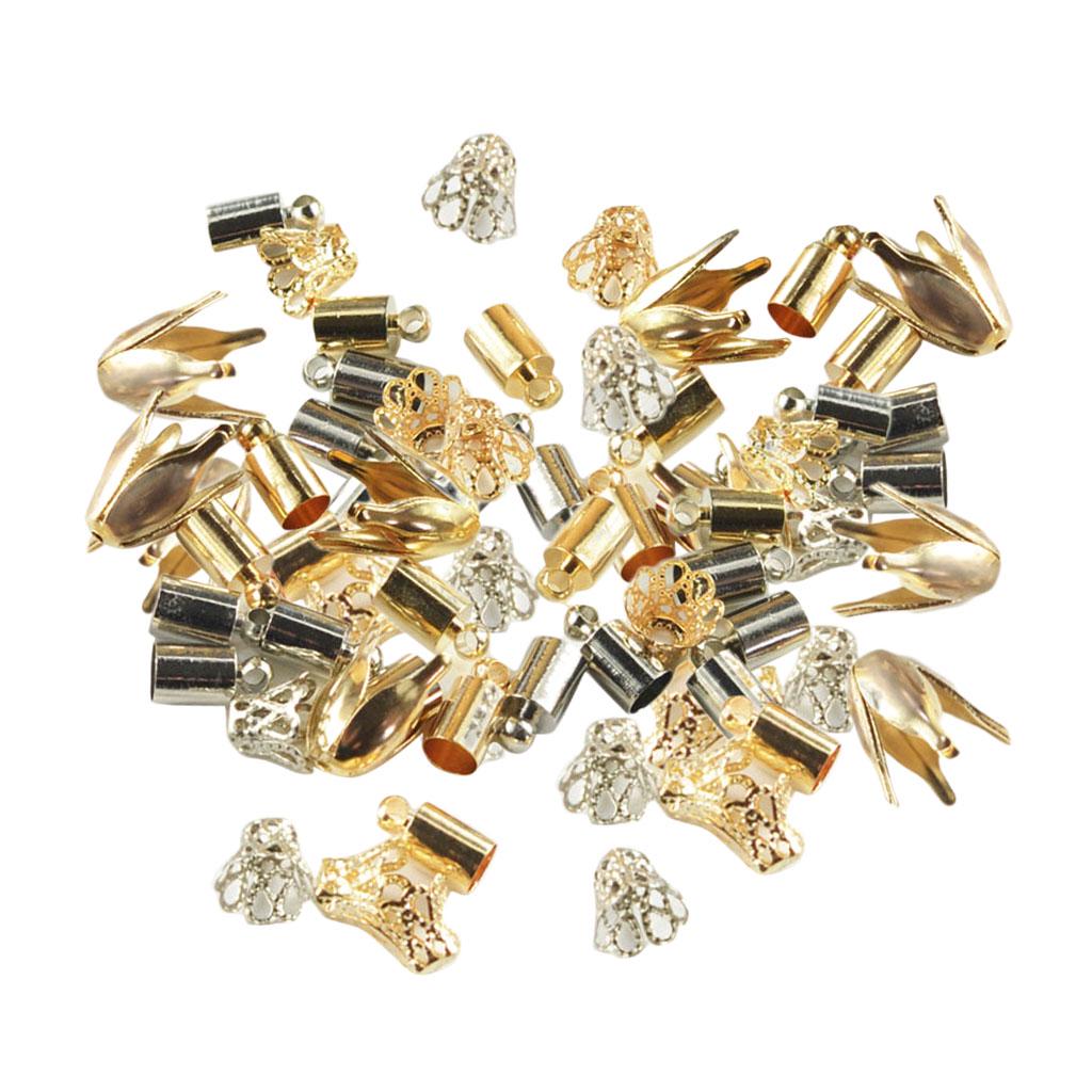 100 шт. смешанной формы, цветочная чашка ручной работы, колпачок из бисера, торцевая фурнитура для ювелирных изделий