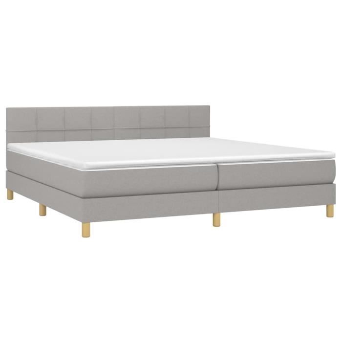 3140641 vidaXL Divan Bed with Mattress Light Grey 200x200cm Fabric