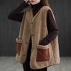 Vest for Women CottonWinter Sleeveless Tops Plush Vest Oversize Thickened Solid Casual Vest