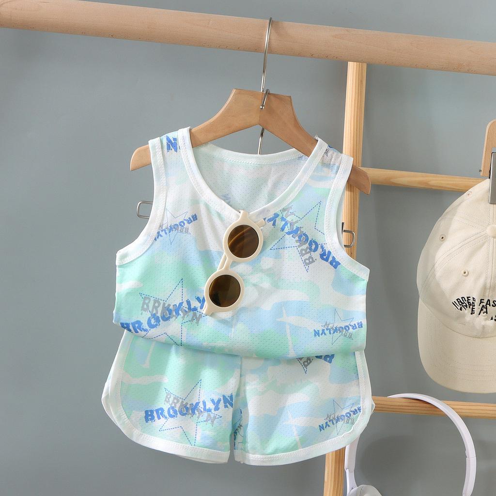 Детская одежда Печать Без рукавов Топы Шорты Милый Дышащий Детский Летний Жилет Комплект из Шорт Майка Для Детской Одежды Дети