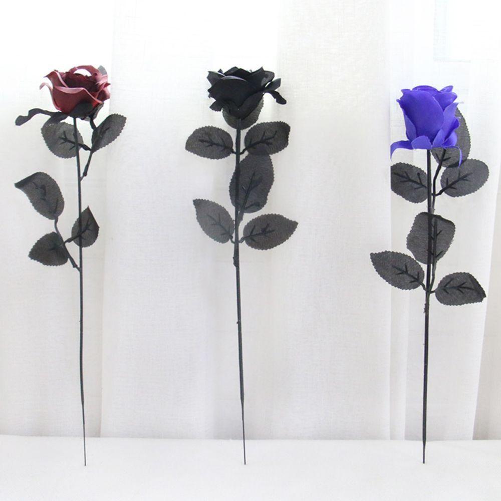 With Eyeball Eyeball Fake Flower Handmade Artificial Black Rose  Cosplay Supplies