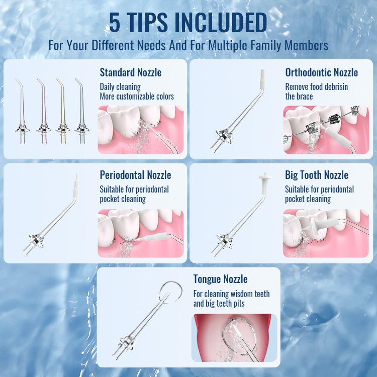 Новый электрический очиститель для полости рта с высокочастотным импульсом для бытовой чистки полости рта, отбеливания полости рта, портативного очистителя с водной нитью