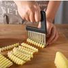 HOMZY Stainless Steel Potato Chip Slicer Dough Vegetable Fruit Crinkle Wavy Slicer Knife Potato Cutter Chopper French Fry Maker Tool