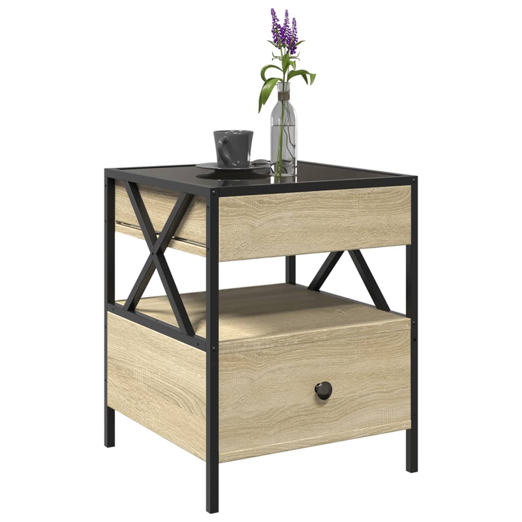 Infinity LED Coffee Table in Sonoma Oak 40 x 40 x 51 cm
