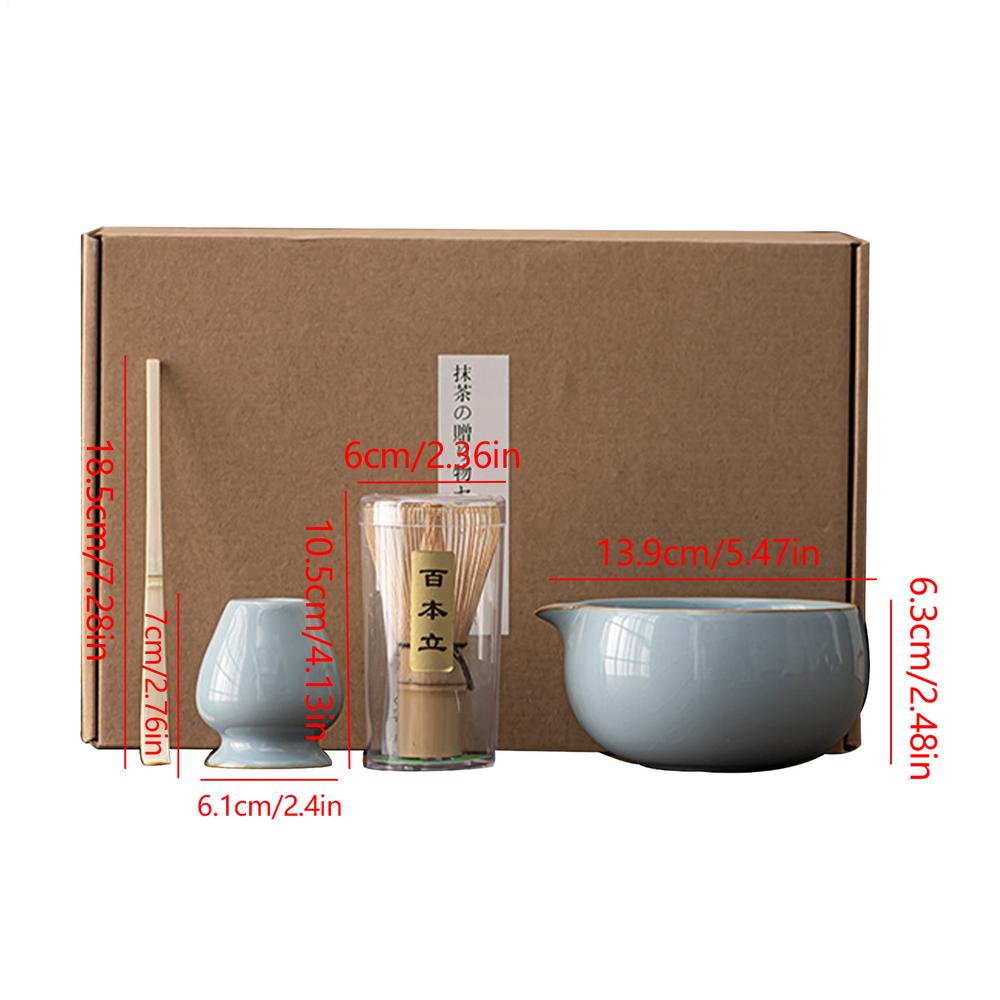 Держатель для венчика матча 4 предмета Японский набор для порошка матча Набор чаш для матча Аксессуары для матча Для начинающих Дома Наслаждайтесь в одиночестве Или