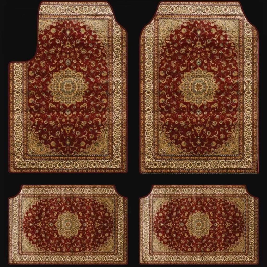 Vintage Persia Kilim Complete Car Foot Mat Machine Made Suede Anti-Skid PVC Bottom Wear Resistant Universal Car Interior Rug