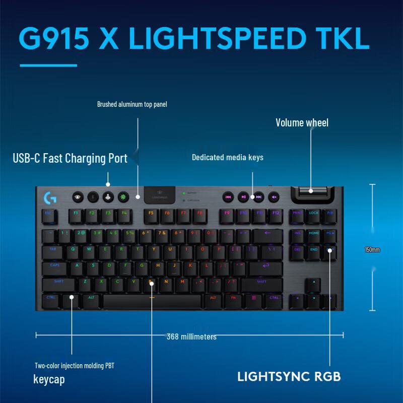 Logitech G915 X LIGHTSPEED TKL Wireless Gaming Keyboard