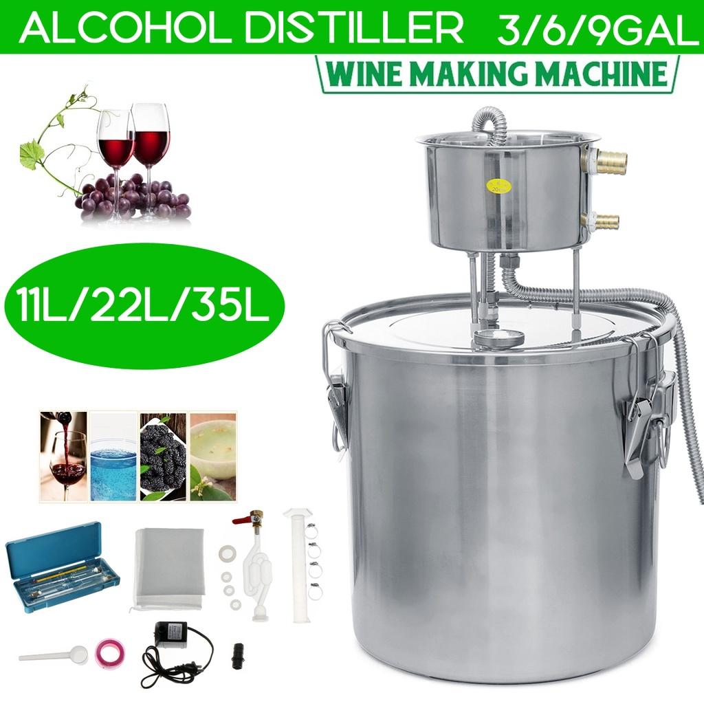 3/6/9 Gallon 11/22/35 Litres Copper Tube Moonshine Still Spirits Water Alcohol Distiller Home Brew Wine Making Kit