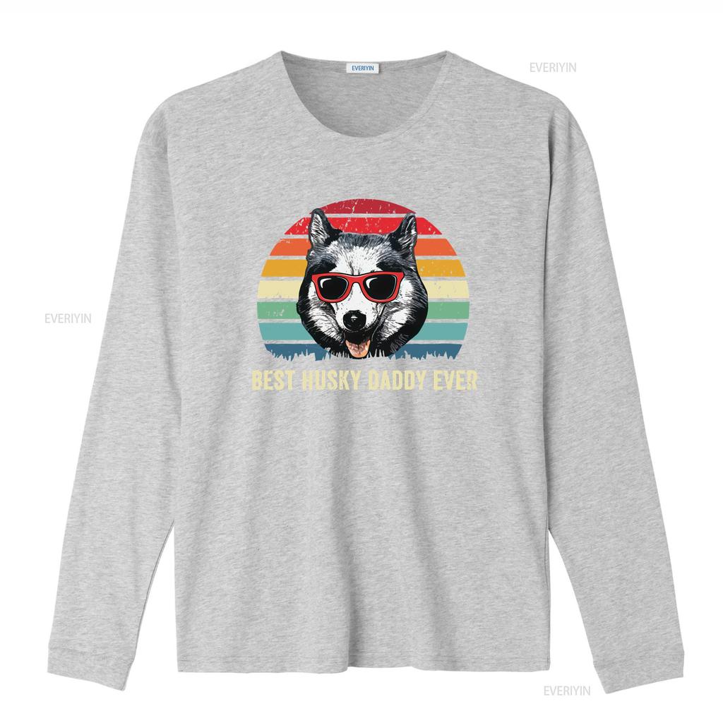 Best Husky Daddy Ever Retro Style T Shirt Siberian Print for Dog Lovers Perfect from Son Daughter vintage Washed Stretched