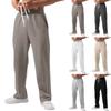 Men's Drawstring Back Pocket Solid Color Straight Leg Wide Leg Casual Sports Sweatpants