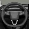 Чехол MEWANT на руль для Tesla Model 3 Highland 2023-2025 / Tesla Model Y 2025 Highland, ручная прошивка, черная микрофибра