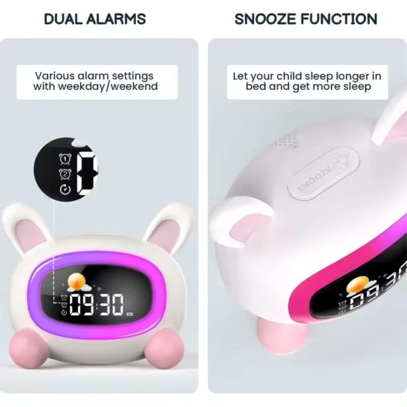 Будильник для детей, подходящий для пробуждения детей с функцией обучения сну и звуковой машиной, подарок на день рождения для мальчиков и девочек