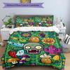3pcs Duvet Cover Set (1*Duvet Cover + 2*Pillowcase, Without Core), Plants VS Zombies Print Bedding Set, Bedroom Decor, All‑Season, Birthday Gift